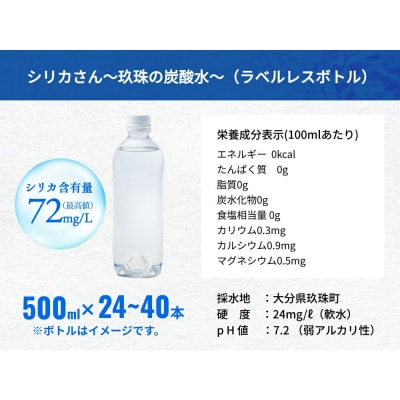 【3ヶ月定期便】シリカさん(天然シリカ炭酸水)40本