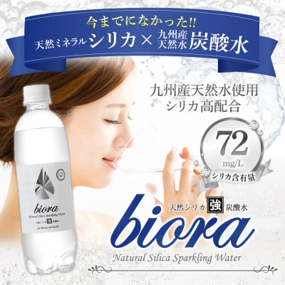 biora天然シリカ炭酸水 500ml×24本×12回 炭酸水 シリカ ミネラル 美容 飲料水 軟水