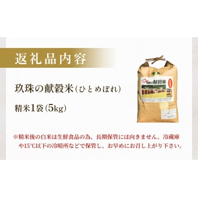令和7年 玖珠の献穀米 5kg 米 ひとめぼれ 大分県 玖珠町 こめ お米 白米