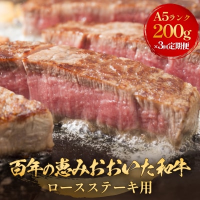 「百年の恵み おおいた和牛 」A5 ロースステーキ用 200g × 1枚 × 3ヶ月 定期便 牛肉 