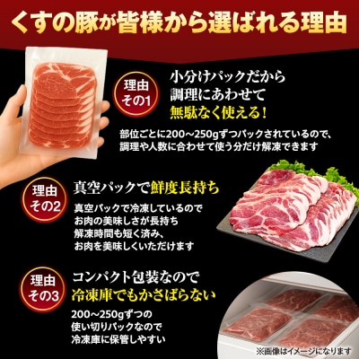 【訳あり】くすの 豚 3.6kg バラエティーパック