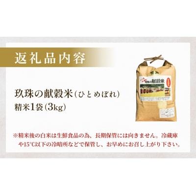 令和7年 玖珠の献穀米 3kg 米 ひとめぼれ 大分県 玖珠町 こめ お米 白米 先行受付