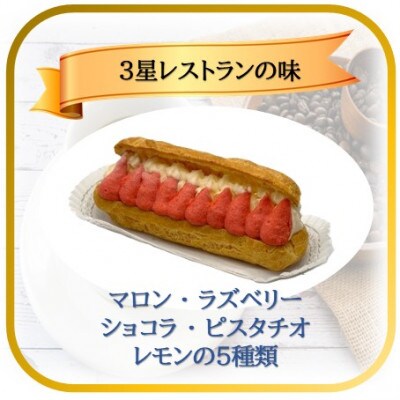 【フランス三ツ星の味】グラス・エクレール Glace Eclair 5個入り(1箱)冷凍 エクレア