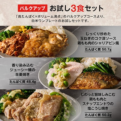 【高たんぱく/ボリューム満点】筋肉食堂DELI 白米バルクアップセット(たんぱく質40g×3食)