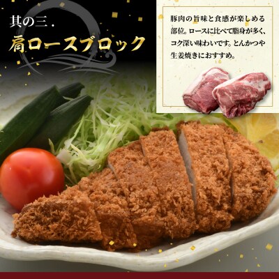 天元豚  豚肉 ブロック肉 ( 豚肩ロース ) 4kg ( 約2kg×2袋 ) 