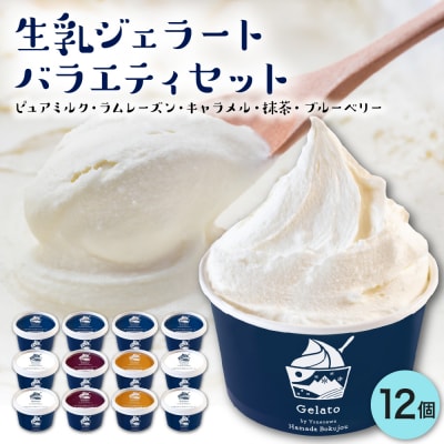 生乳ジェラートバラエティセット　ミルク ラムレーズン キャラメル 抹茶 ブルーベリー