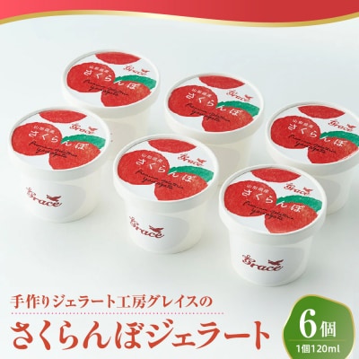 山形県産 プレミアム さくらんぼ ジェラート 6個 ( 1個 120ml )