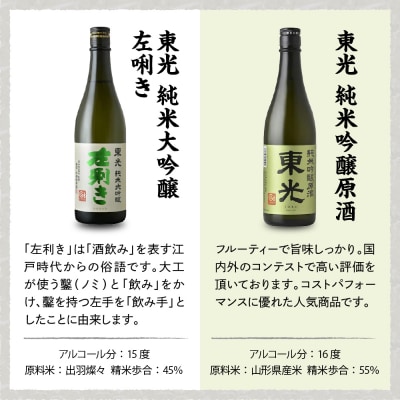 東光 米沢 地酒 セット 720ml × 各1本 東光 純米大吟醸 左唎き 東光 純米吟醸原酒