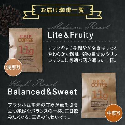 ブラジル産 ドリップ コーヒー 飲み比べ セット 4種×3袋 計12袋 (1袋11g)