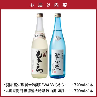 富久鶴 米沢 地酒 セット 720ml × 各1本 純米吟醸 もきち 大吟醸 雅山流 如月