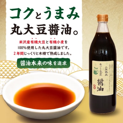 2年熟成 手作り 丸大豆醤油 900ml × 2本 計1800ml