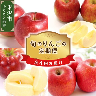 【先行受付】 定期便 令和8年産 りんごの定期便 全4回 4種 × 約2kg 計 約8kg