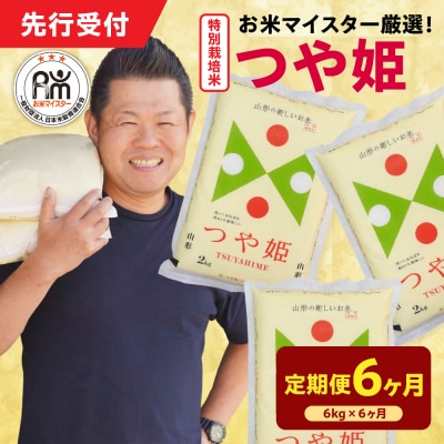 【 6ヶ月定期便 / 令和7年産 】 特別栽培米 つや姫 計6kg/月 ( 1回配送 2kg×3袋 