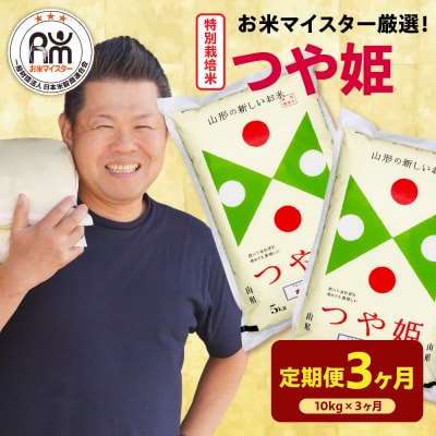 【 3ヶ月定期便 / 令和7年産 】 特別栽培米 つや姫 計10kg/月 ( 1回配送 5kg×2袋