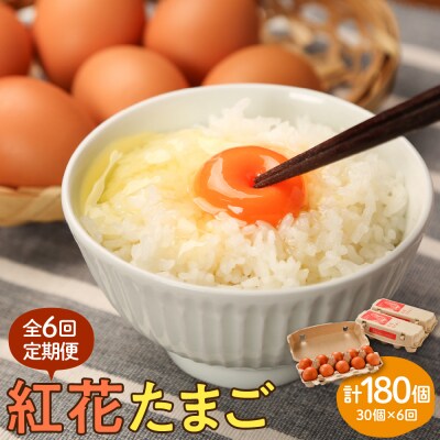 【定期便】 紅花たまご 30個 × 6ヶ月 計180個