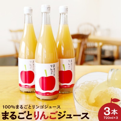 果汁 100% まるごと りんご ジュース 720ml 3本セット