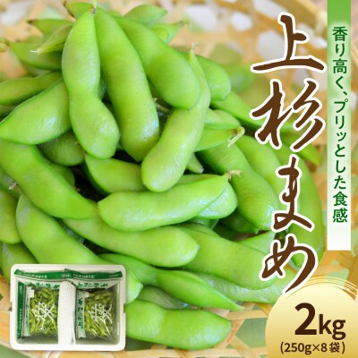 【先行受付】令和8年産 枝豆 上杉まめ 2kg(250g×8袋)1箱 品種おまかせ