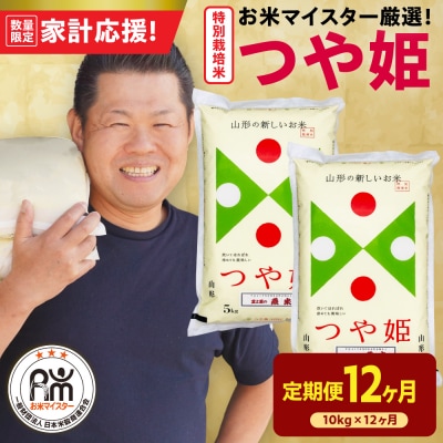 【定期便】 山形県産 特別栽培米 つや姫 精米 10kg(5kg×2袋)×12ヶ月 計120kg
