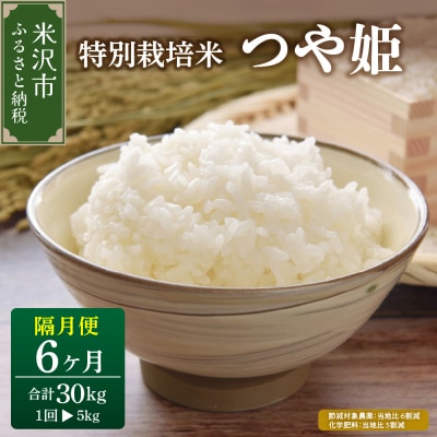【先行予約】隔月定期便 全6回 令和8年産 つや姫 5kg × 6回 計 30kg 特別栽培米