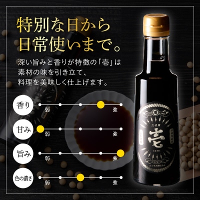 無添加二年熟成　丸大豆 木桶仕込み 本醸造 醤油「 壱 - ichi - 」 3本 セット ( 1本