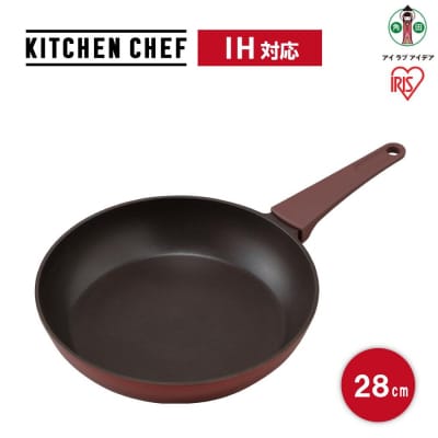 取っ手一体型フライパン28cm　IH　DCF-I28ルビーレッド