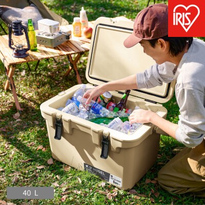 ☆リニューアル☆クーラーボックス 40L TC-40R ベージュ HUGEL アイリスオーヤマ 