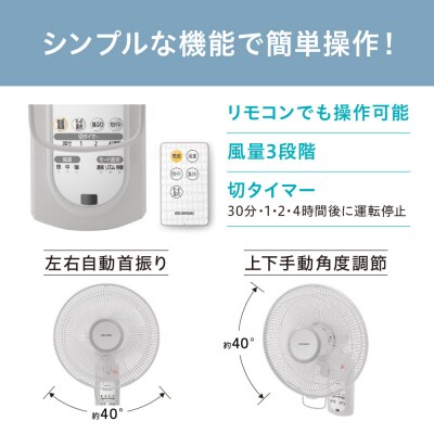 リモコン式壁掛け扇 マイコン式 WFC-306-W ホワイト