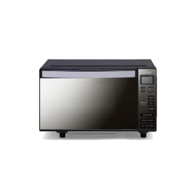 電子レンジ フラットテーブル ミラーガラス 18LIMB-FM1805-Bブラック