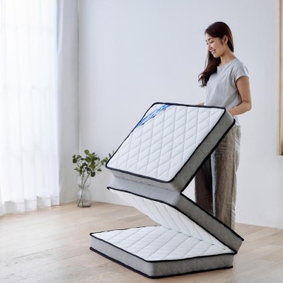 三つ折りポケットコイルマットレス PMTS11H-3S ホワイト