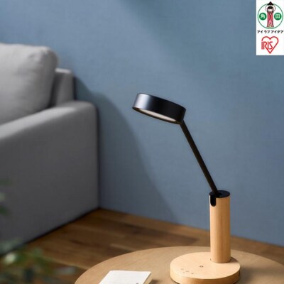 LEDデスクライトQi充電シリーズ平置きタイプ調光調色　LDL-QF02DL-T　ウッド