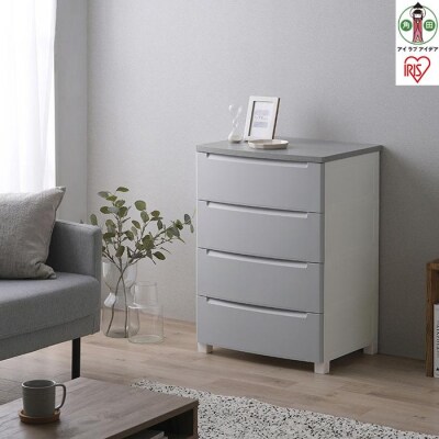 チェスト　ウッドトップノックダウンチェスト KDMG-564WT ライトグレー