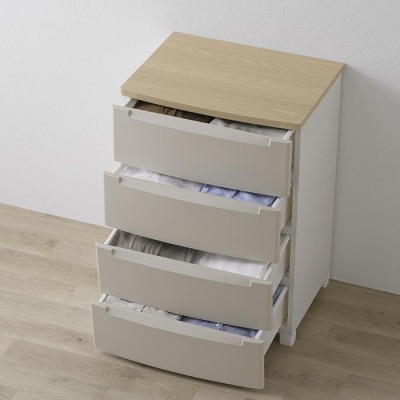 チェスト　ウッドトップノックダウンチェスト KDMG-564WT ベージュ