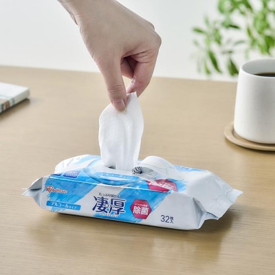 ウェットティッシュ　凄厚ウェットティッシュアルコールタイプ　32枚×18個WTP-32A3P