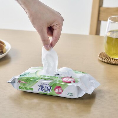 ウェットティッシュ　凄厚ウェットティッシュノンアルコールタイプ　32枚×18個WTP-32N3P