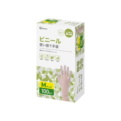 【100枚×4箱】ビニール手袋　Mサイズ　100枚　RPVC-100M