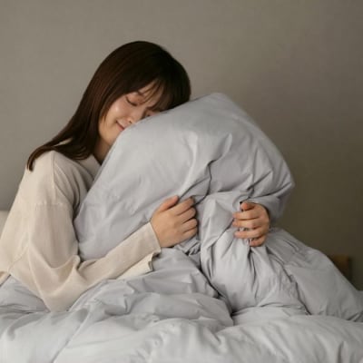 掛け布団 人工羽毛立体二層掛け布団 KKF-WSB16-S グレー