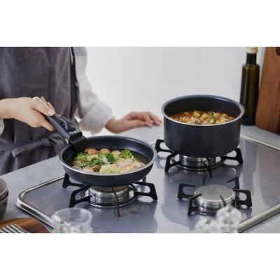 フライパンセット ダイヤモンドコートパン9点 IH・ガス火対応 NTF-SEI9 ブラックメタリック