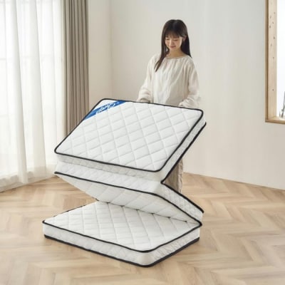 マットレス 三つ折りポケットコイルマットレス  10cm PMTS10H-3S ホワイト