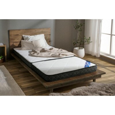 マットレス 三つ折りポケットコイルマットレス  11cm PMTS11S-3S ホワイト