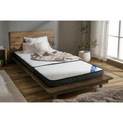 マットレス 三つ折りポケットコイルマットレス  11cm PMTS11S-3S ホワイト