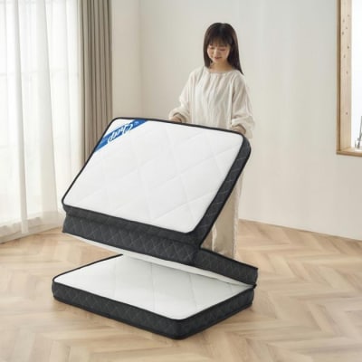 マットレス 三つ折りポケットコイルマットレス  11cm PMTS11S-3S ホワイト