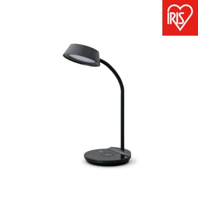 LEDデスクライトQi充電シリーズ 平置きタイプ 調光・調色　LDL-QFDL-B　ブラック