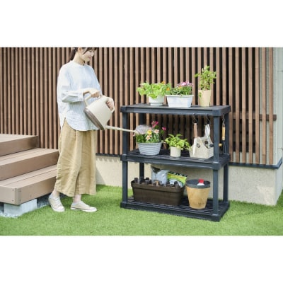 プラスチックラック3段 PLR-9143 ブラック