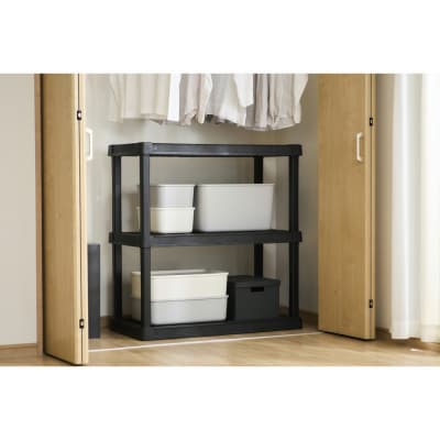 プラスチックラック3段 PLR-9143 ブラック