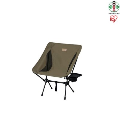 キャンプチェア ロータイプ CC-LOW カーキ アウトドアイス 収納 折りたたみ コンパクト