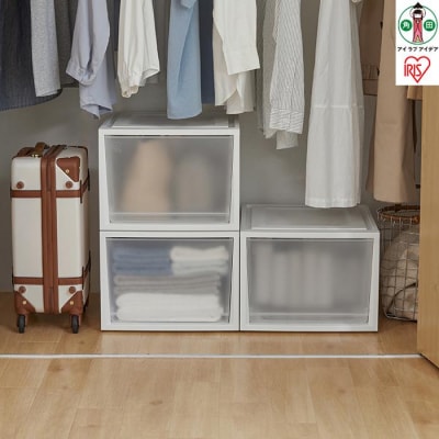 チェスト　ネスティングボックスチェスト3個セット NSBC-500D×3 ホワイト/クリア