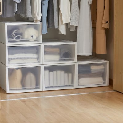 チェスト　ネスティングボックスチェスト3個セット NSBC-500D×3 ホワイト/クリア