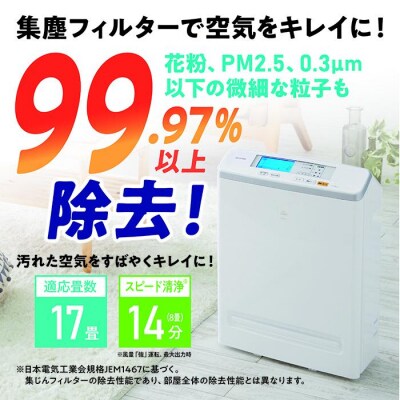 モニター空気清浄機 17畳MSAP-AC100-Wホワイト