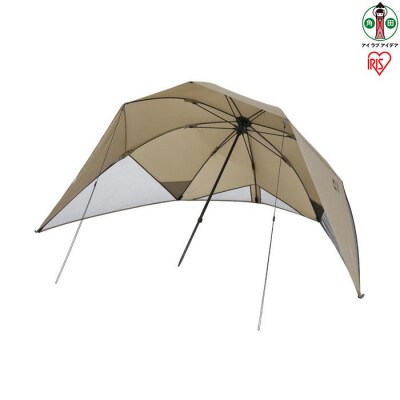  日よけテント タープ 組み立て簡単 ペグ付き アウトドア  ベージュ OTS-3440