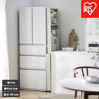 キッチン隙間収納ラック　KSRーH100　ホワイト